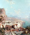 Franz Richard Unterberger Amalfi, Golfe de Salerne painting